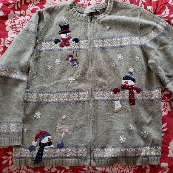 Fun Snowman Cardigan - Picture 1 of 6